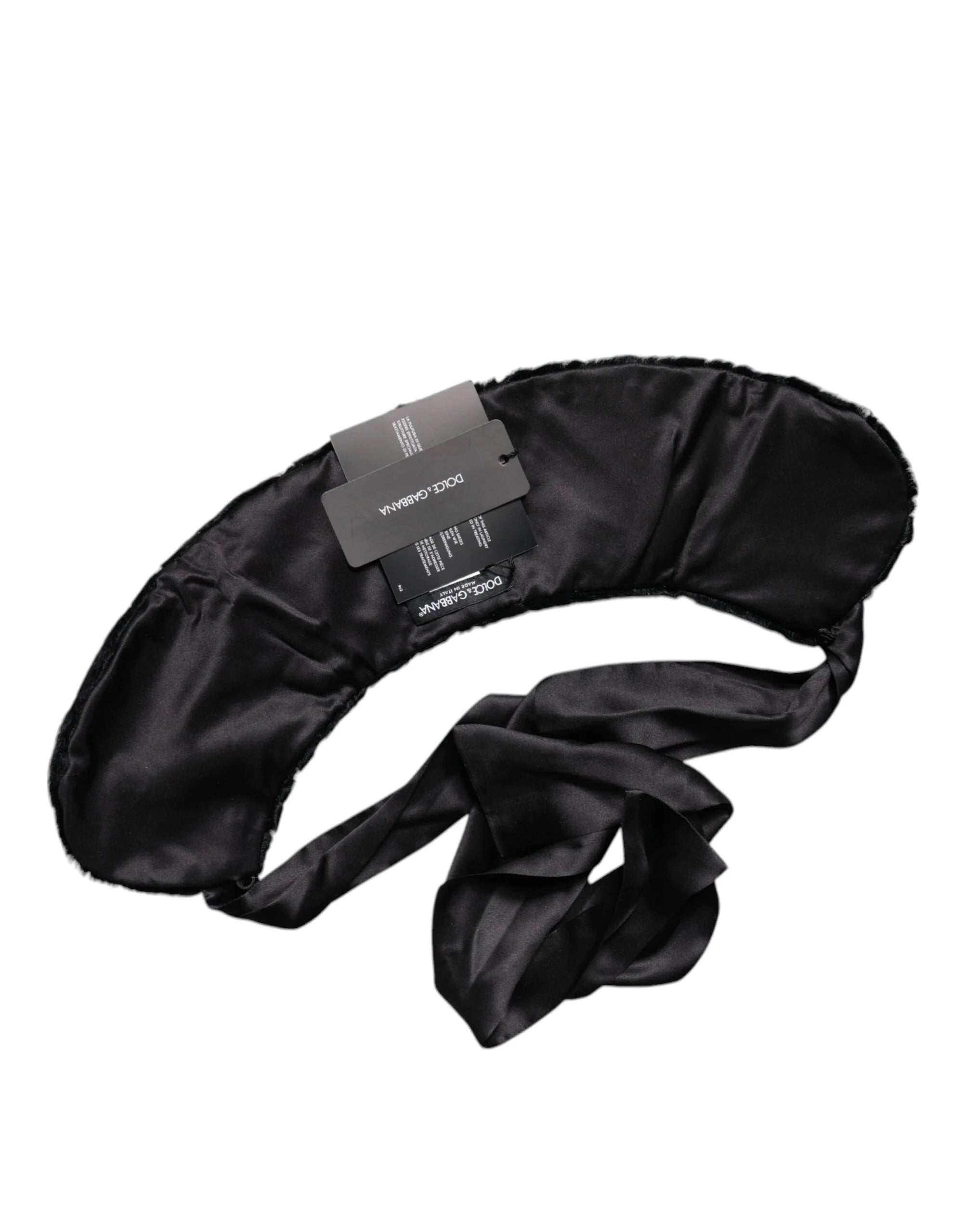 Dolce & Gabbana Black Lamb Fur Women Neck Warmer Winter Scarf - IT40|S