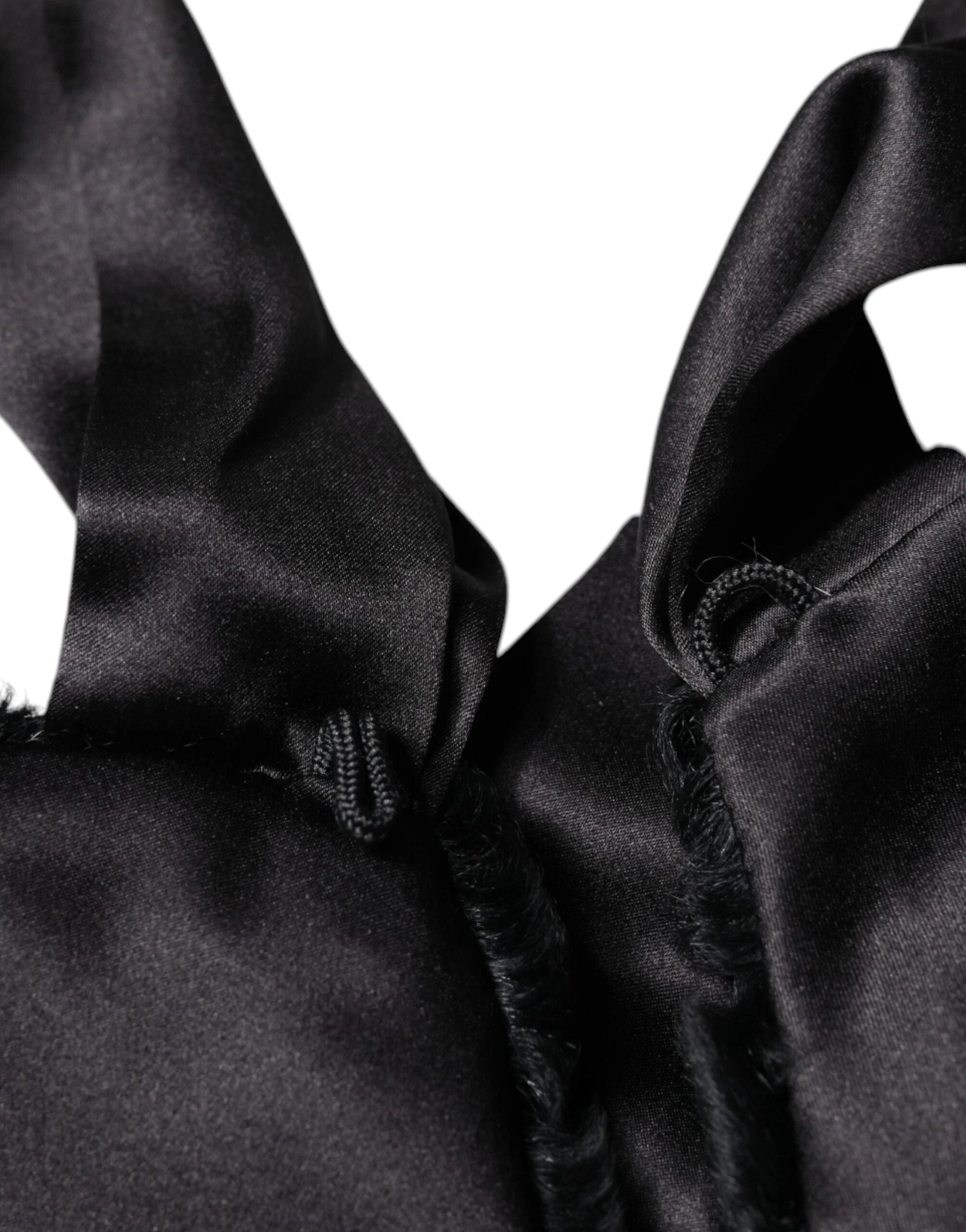 Dolce & Gabbana Black Lamb Fur Women Neck Warmer Winter Scarf - IT40|S - Scarves & Shawls