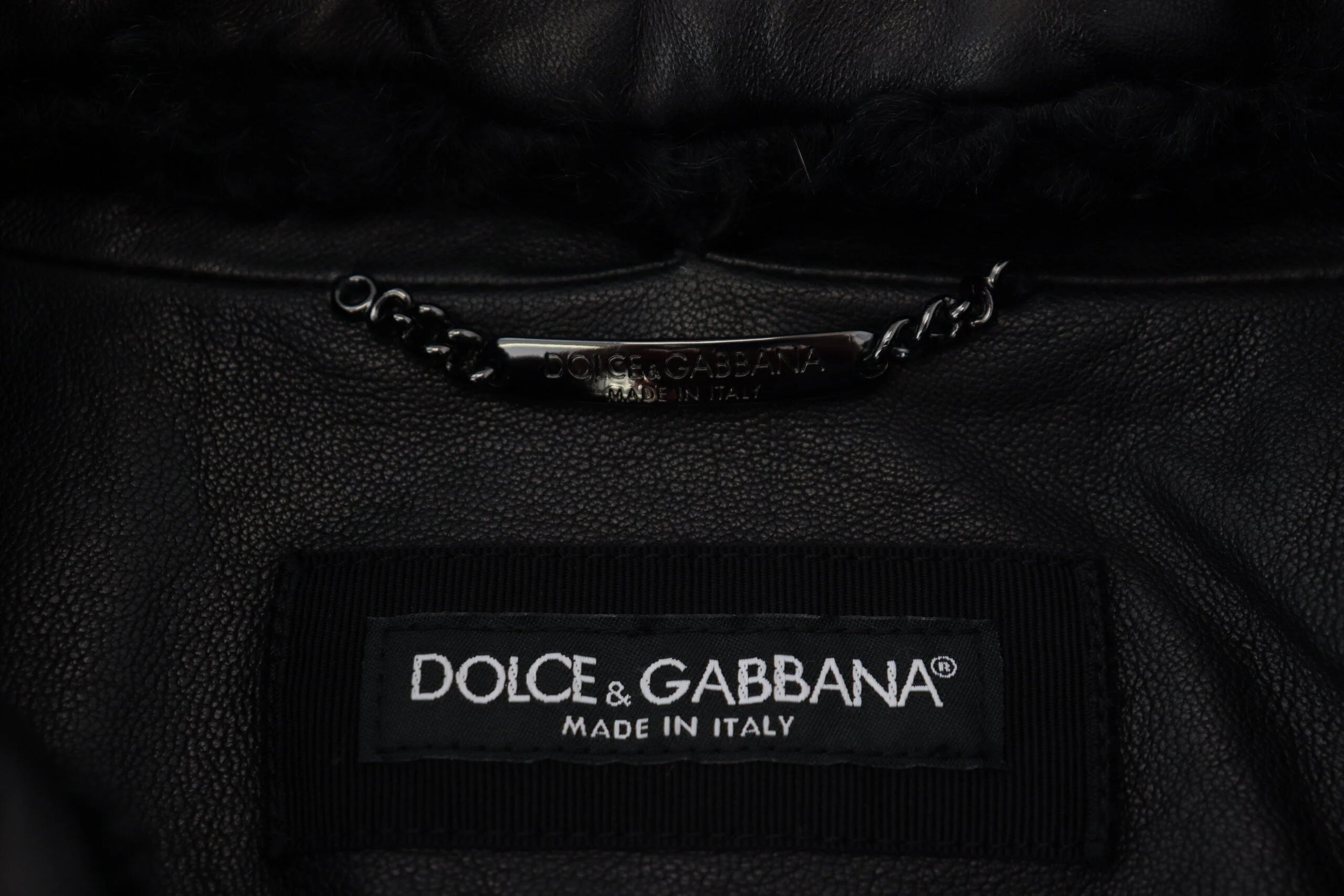 Dolce & Gabbana Black Lamb Leather Collared Men Coat Jacket - IT52 | L - Sport Jackets