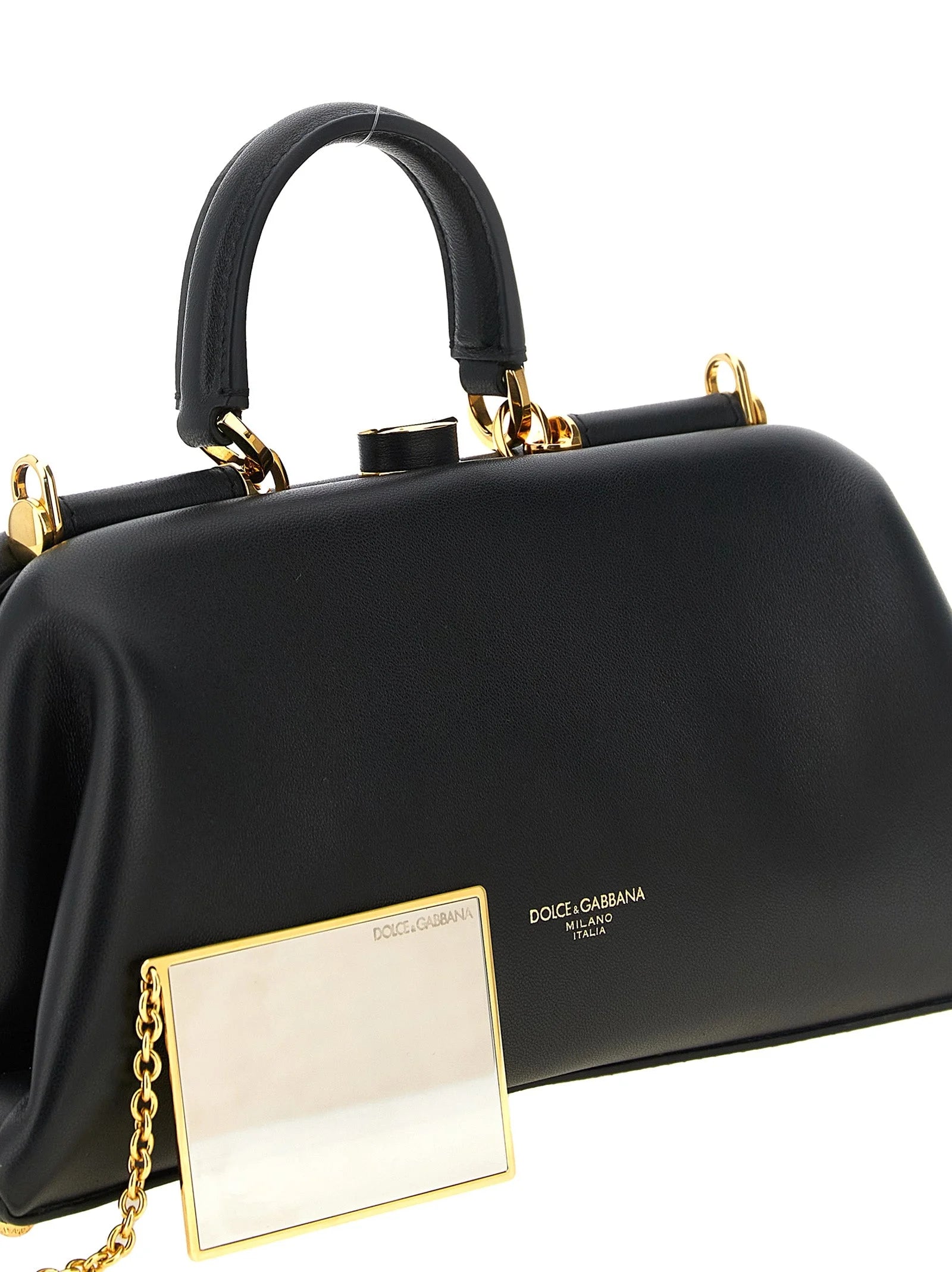 Malão Dolce & Gabbana em pele de cordeiro preta