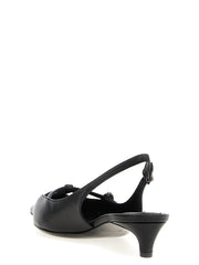 Dolce & Gabbana Black Lamb Leather Mid Heel Pumps