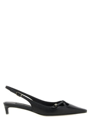 Dolce & Gabbana Black Lamb Leather Mid Heel Pumps