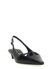 Dolce & Gabbana Black Lamb Leather Mid Heel Pumps