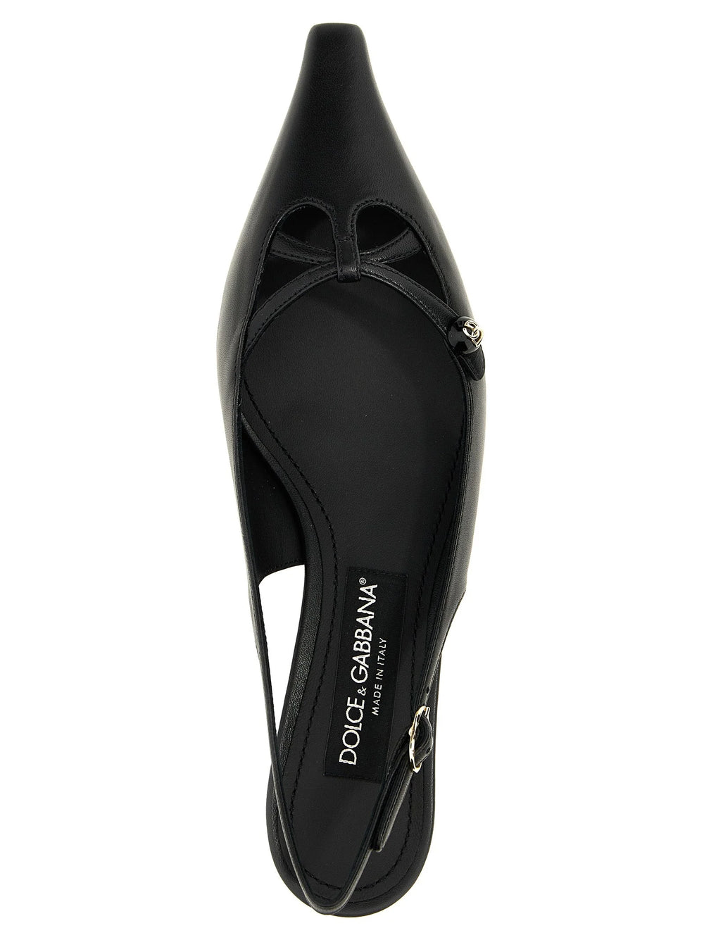 Dolce & Gabbana Black Lamb Leather Mid Heel Pumps