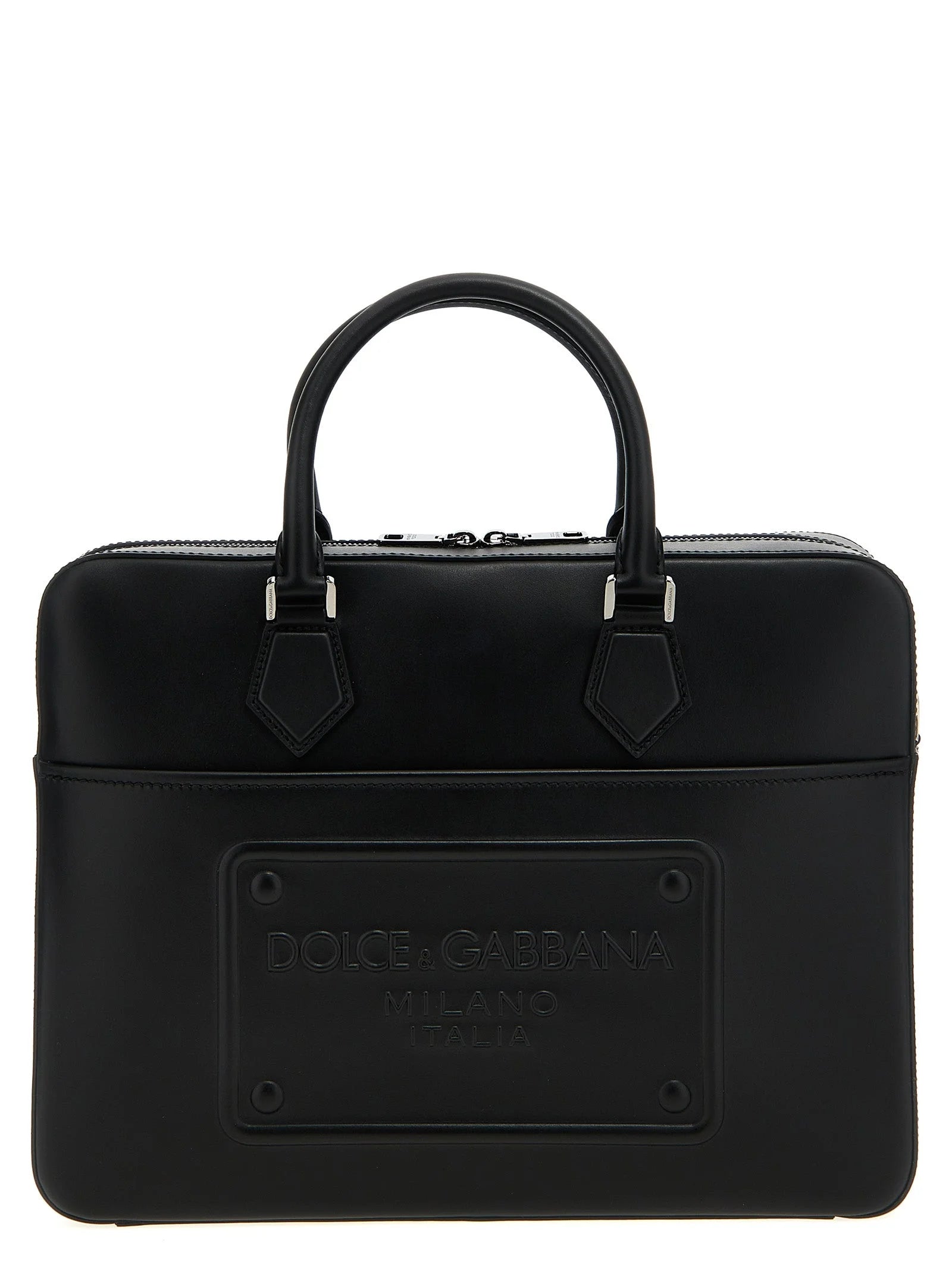 Dolce & Gabbana Black Lamb Leather Tote Bag