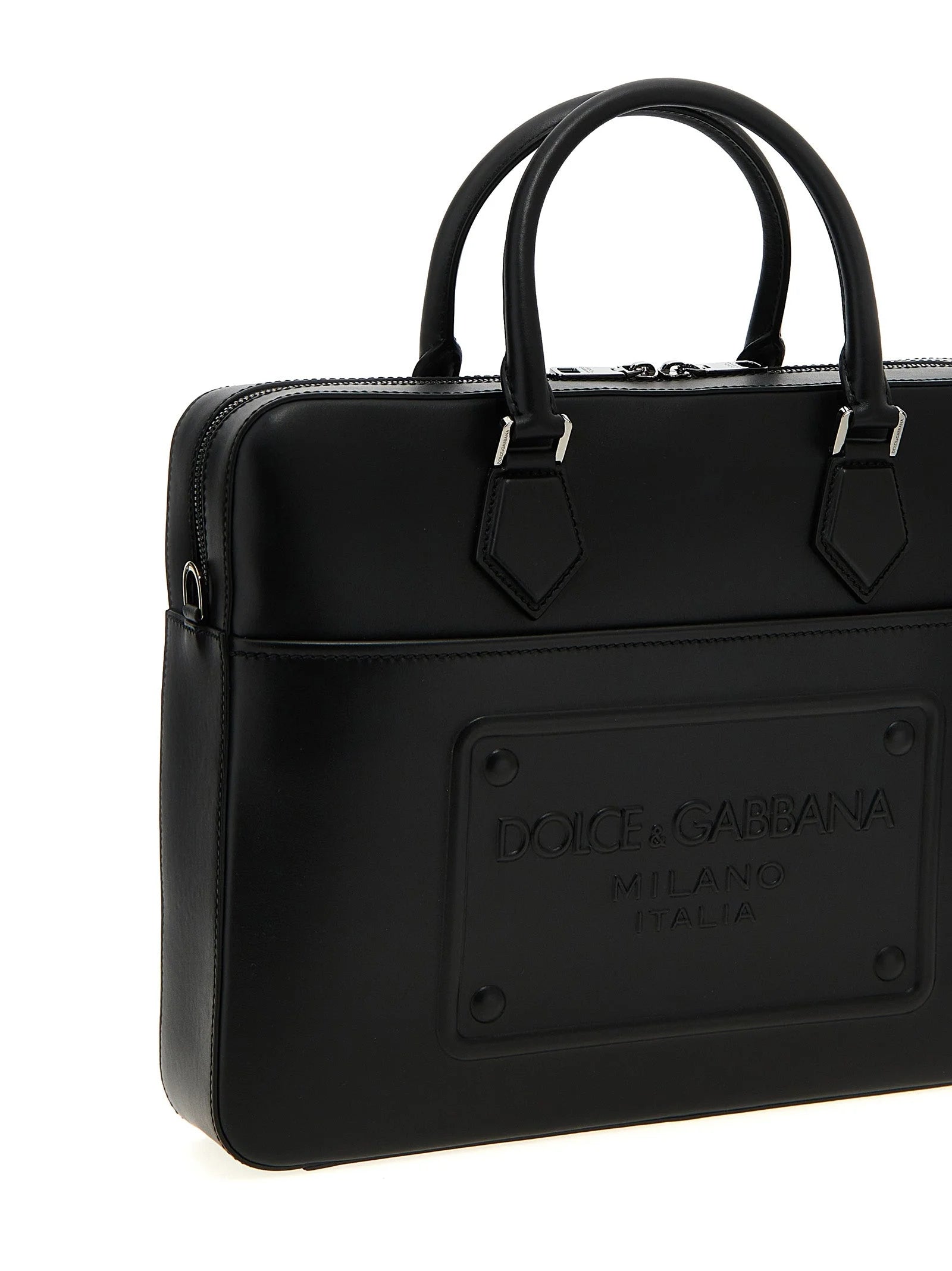 Dolce & Gabbana Black Lamb Leather Tote Bag