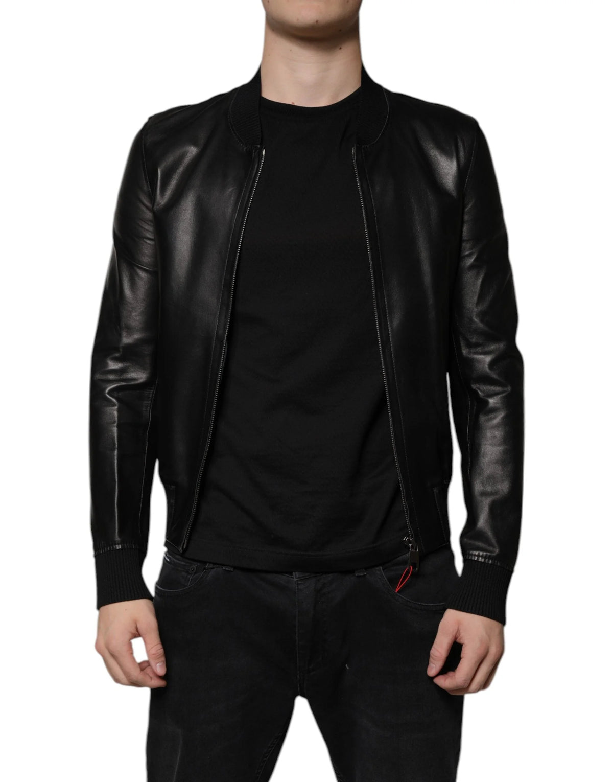 Dolce & Gabbana Black Lambskin Full Zip Biker Blouson Jacket - IT44 | XS - Bomber Jackets