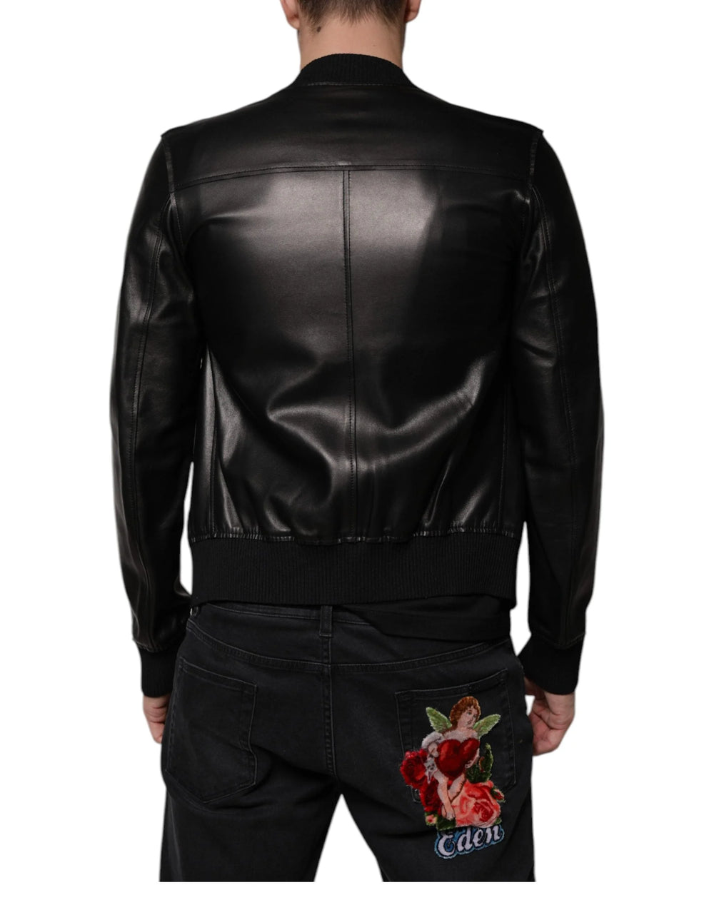 Dolce & Gabbana Black Lambskin Full Zip Biker Blouson Jacket - IT44 | XS - Bomber Jackets