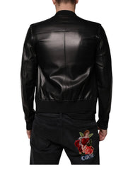 Dolce & Gabbana Black Lambskin Full Zip Biker Blouson Jacket - IT44 | XS - Bomber Jackets