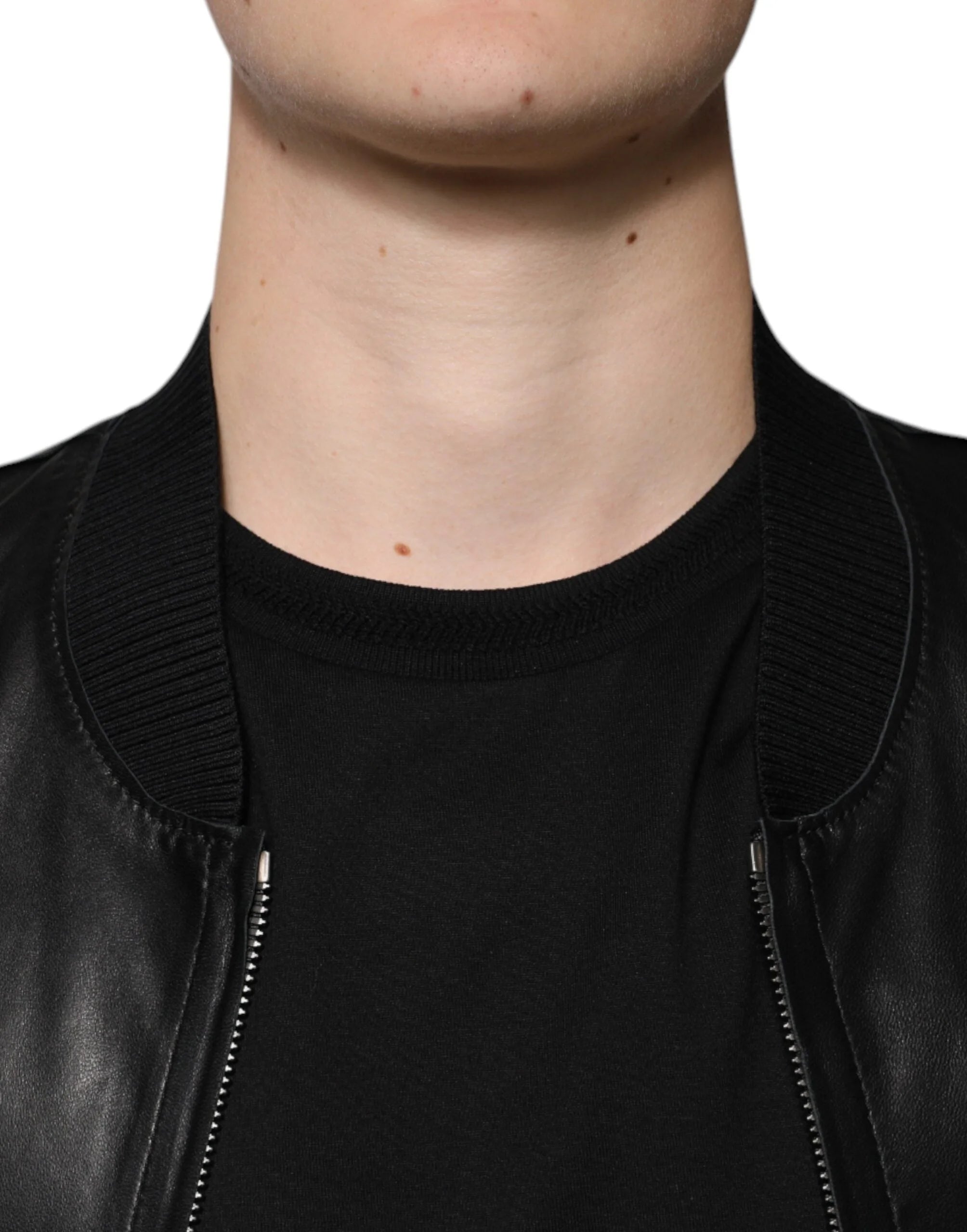 Dolce & Gabbana Black Lambskin Full Zip Biker Blouson Jacket - IT44 | XS - Bomber Jackets