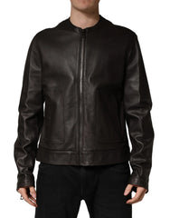 Dolce & Gabbana Zwart Leer Biker Jack met Rits - IT54 | XL - Jassen & Jacketten