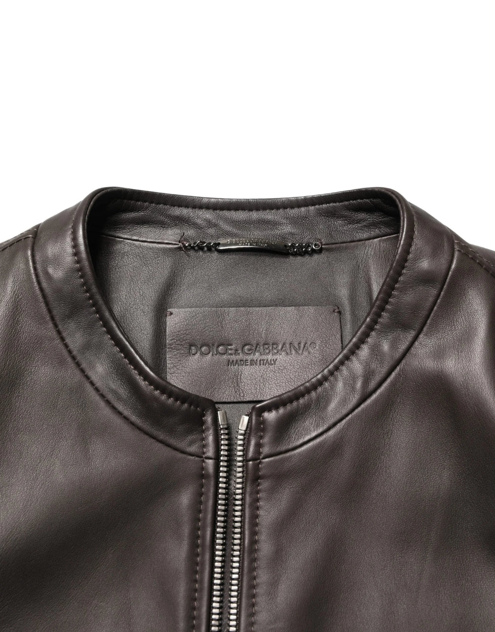 Dolce & Gabbana Zwart Leer Biker Jack met Rits - IT54 | XL - Jassen & Jacketten
