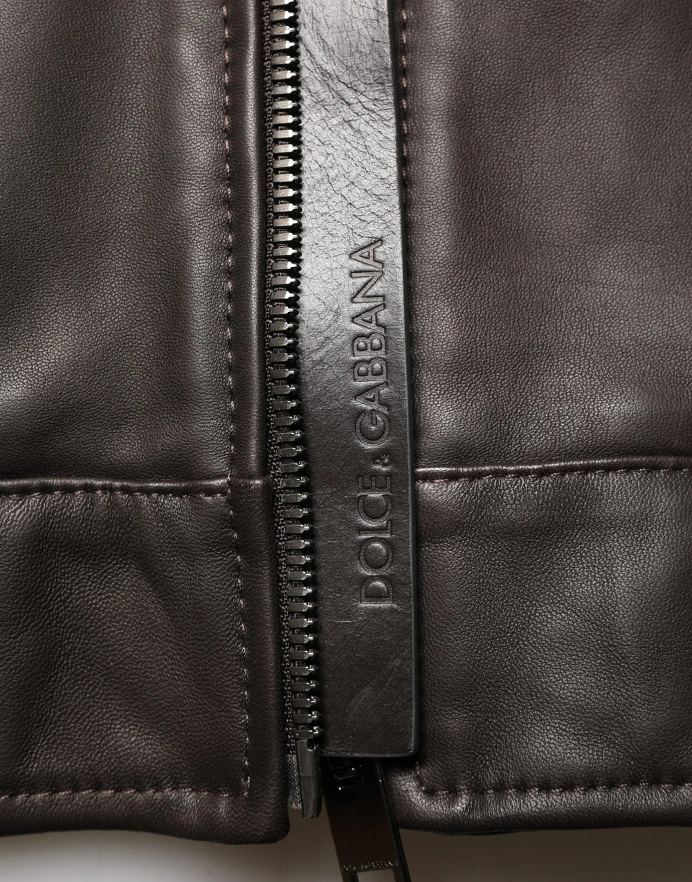 Dolce & Gabbana Zwart Leer Biker Jack met Rits - IT54 | XL - Jassen & Jacketten