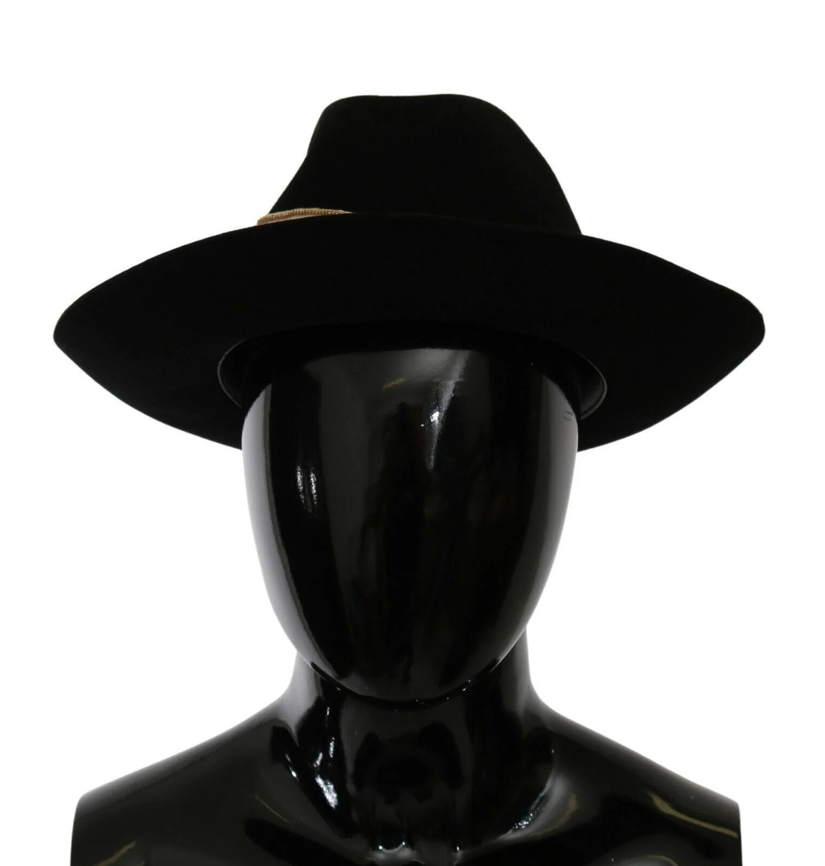 Dolce & Gabbana Black Lapin Amor Gignit Wide Brim Panama Hat - Fedoras