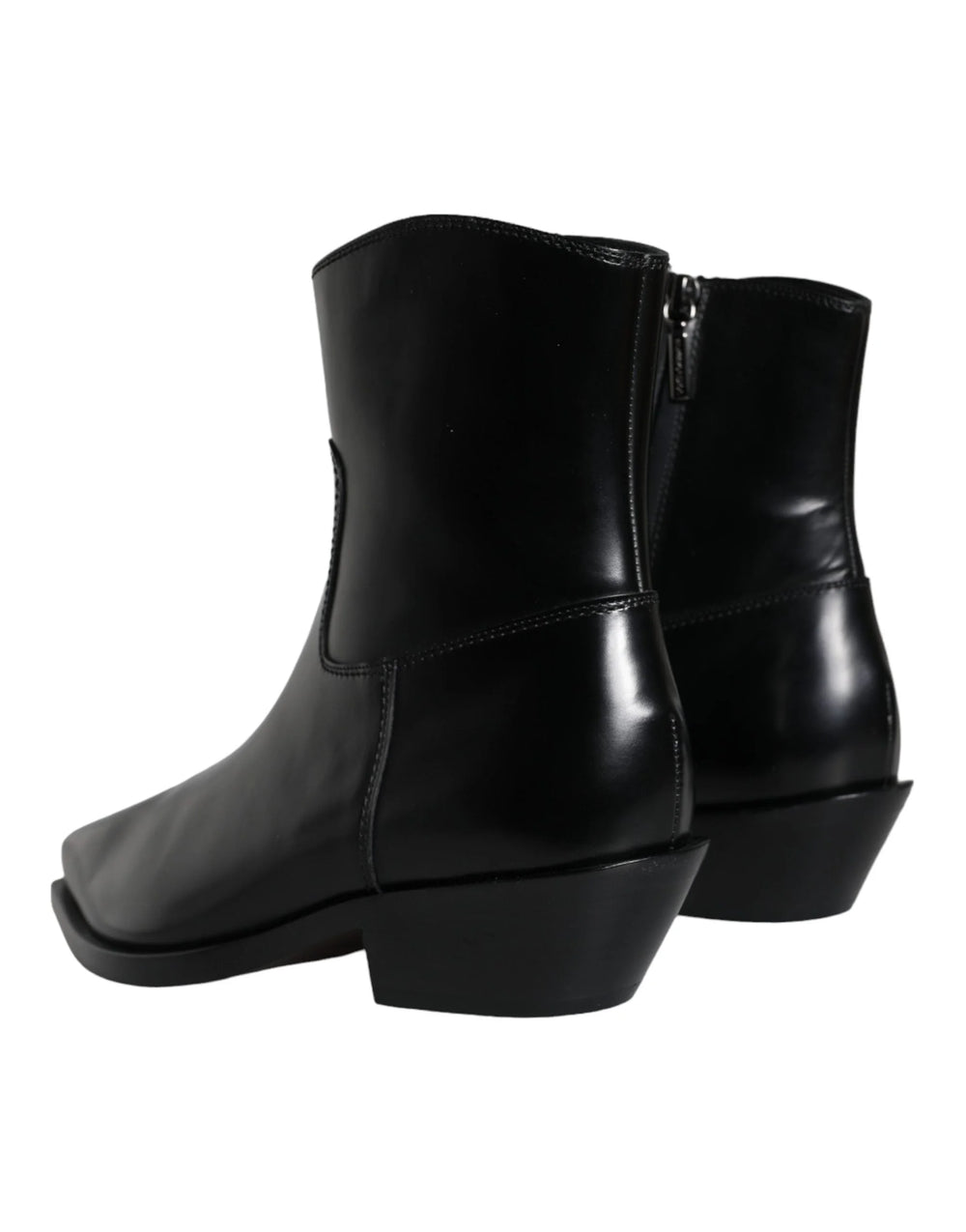 Dolce & Gabbana Black Leather Ankle Boots Booties Shoes - EU37/US6.5 - Boots