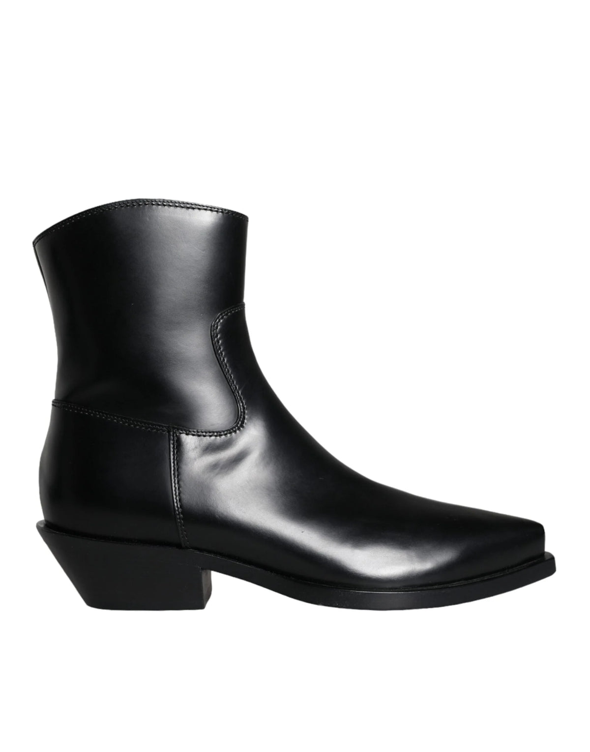Dolce & Gabbana Black Leather Ankle Boots Booties Shoes - EU37/US6.5 - Boots
