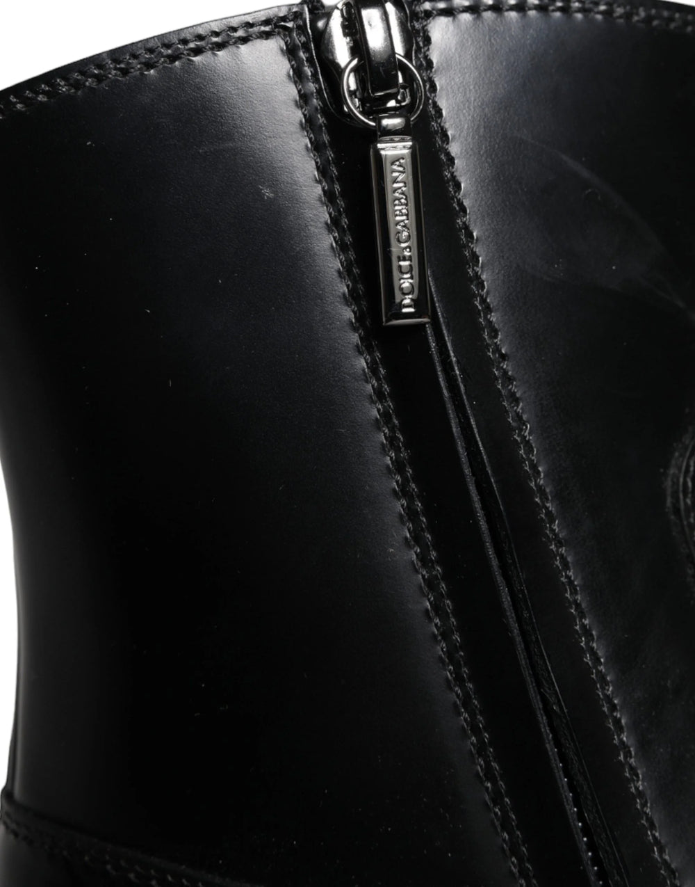 Dolce & Gabbana Black Leather Ankle Boots Booties Shoes - EU37/US6.5 - Boots