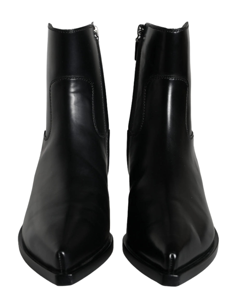 Dolce & Gabbana Black Leather Ankle Boots Booties Shoes - EU37/US6.5 - Boots