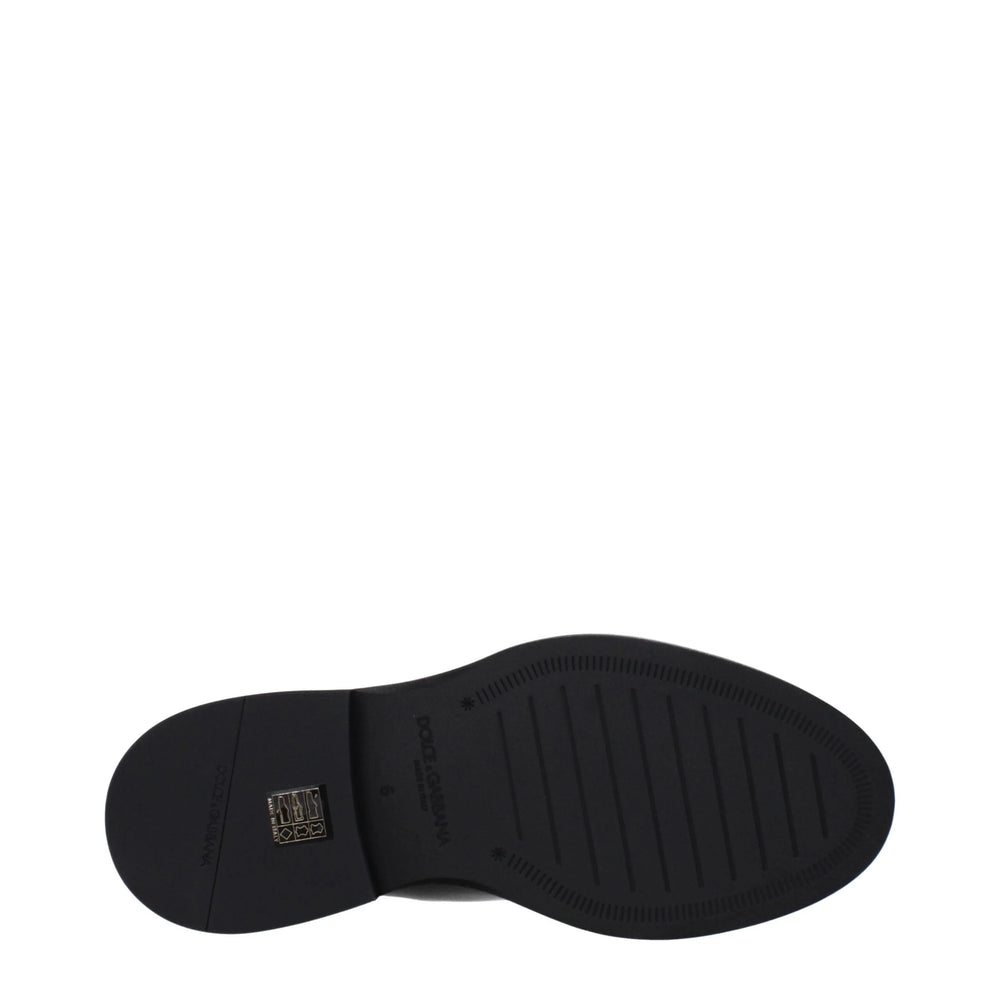 Dolce & Gabbana Black Leather Ankle Boots - EU40/US7