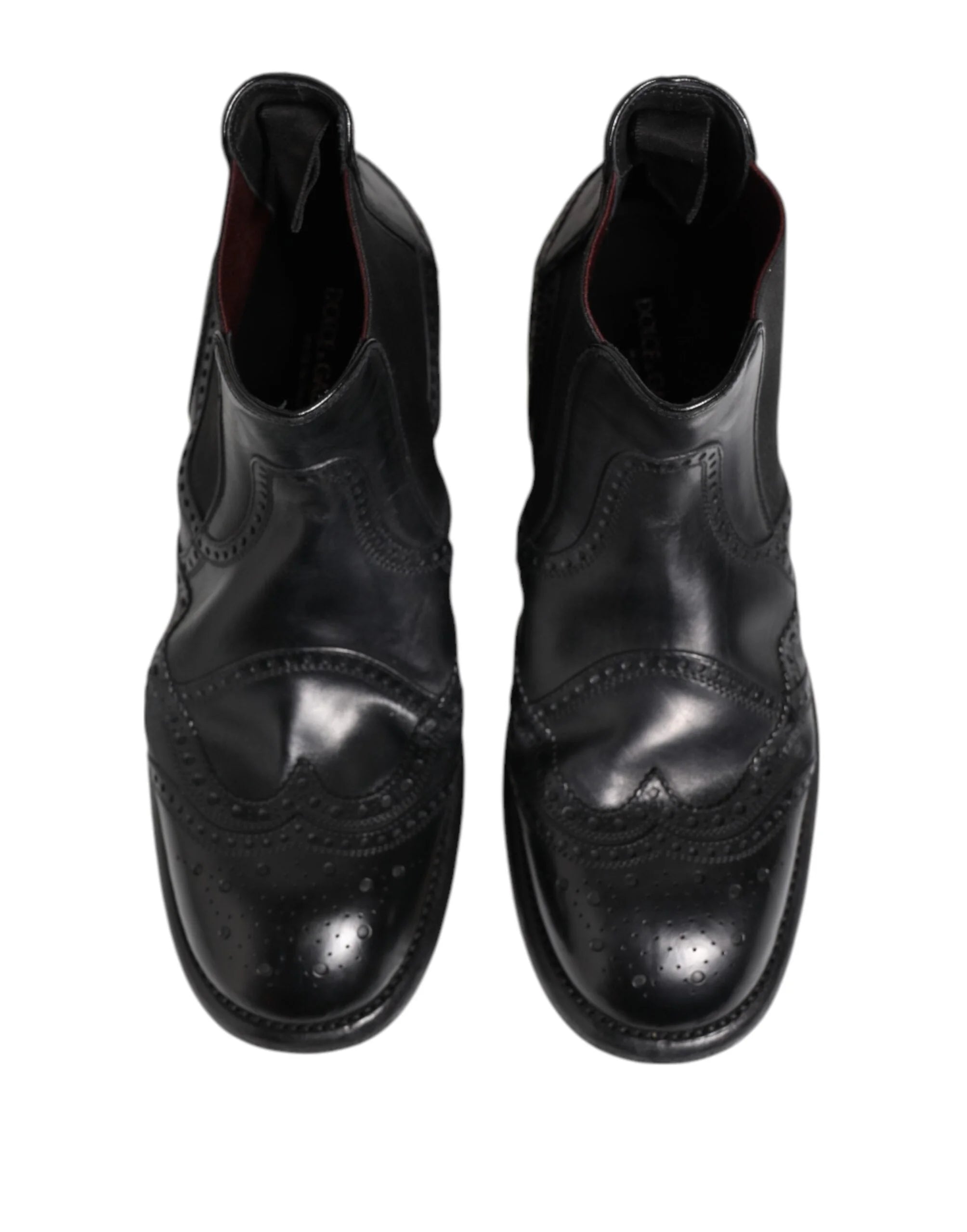 Dolce & Gabbana Black Leather Ankle Boots Slip On Shoes - EU40/US7