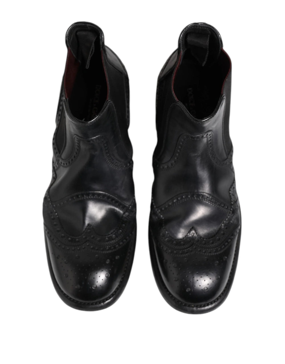 Dolce & Gabbana Black Leather Ankle Boots Slip On Shoes - EU40/US7