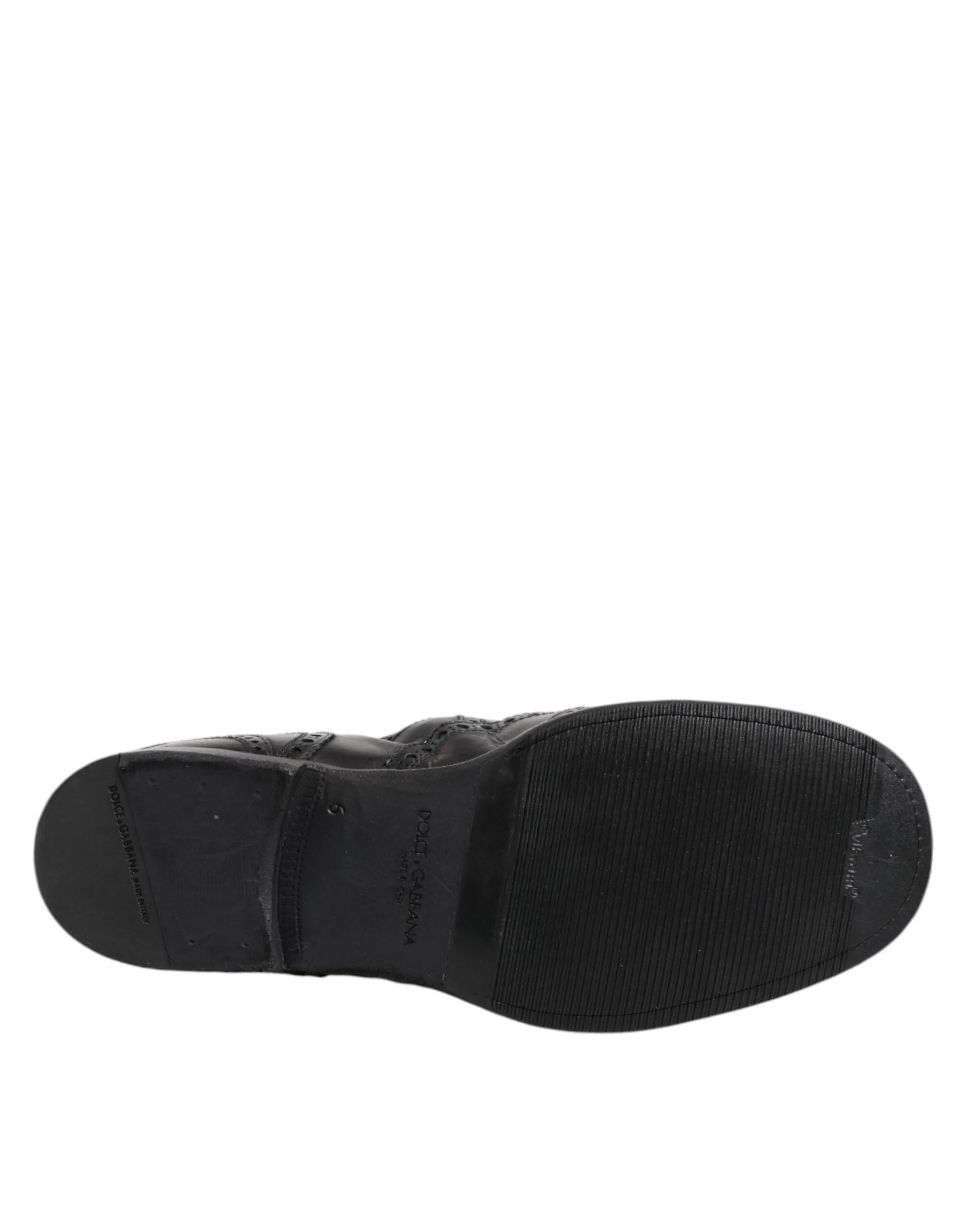 Dolce & Gabbana Black Leather Ankle Boots Slip On Shoes - EU40/US7