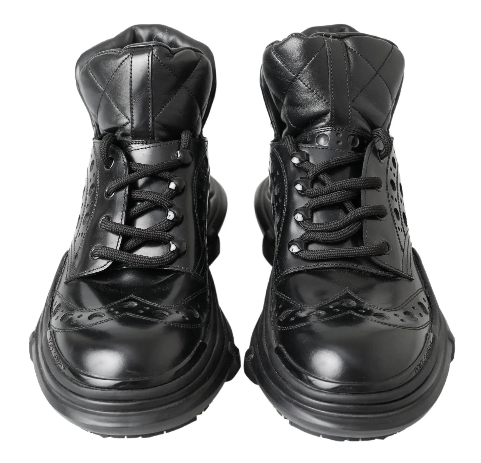 Dolce & Gabbana Black Leather Ankle Casual Boots - Boots