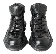 Dolce & Gabbana Black Leather Ankle Casual Boots - Boots
