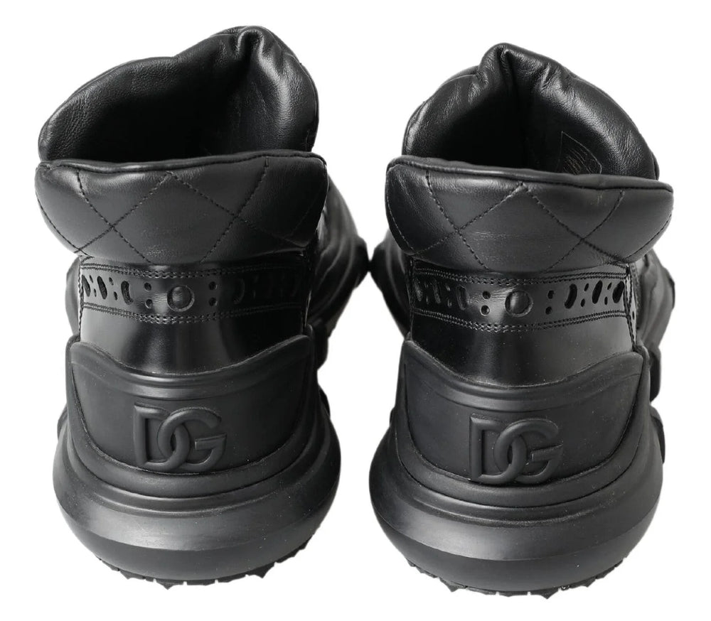 Dolce & Gabbana Black Leather Ankle Casual Boots - Boots