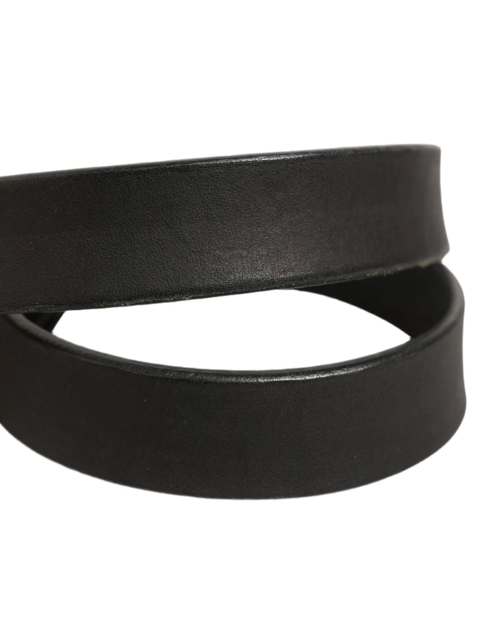 Dolce & Gabbana Black Leather Antique Finish Buckle Belt - 70 cm / 28 Inches