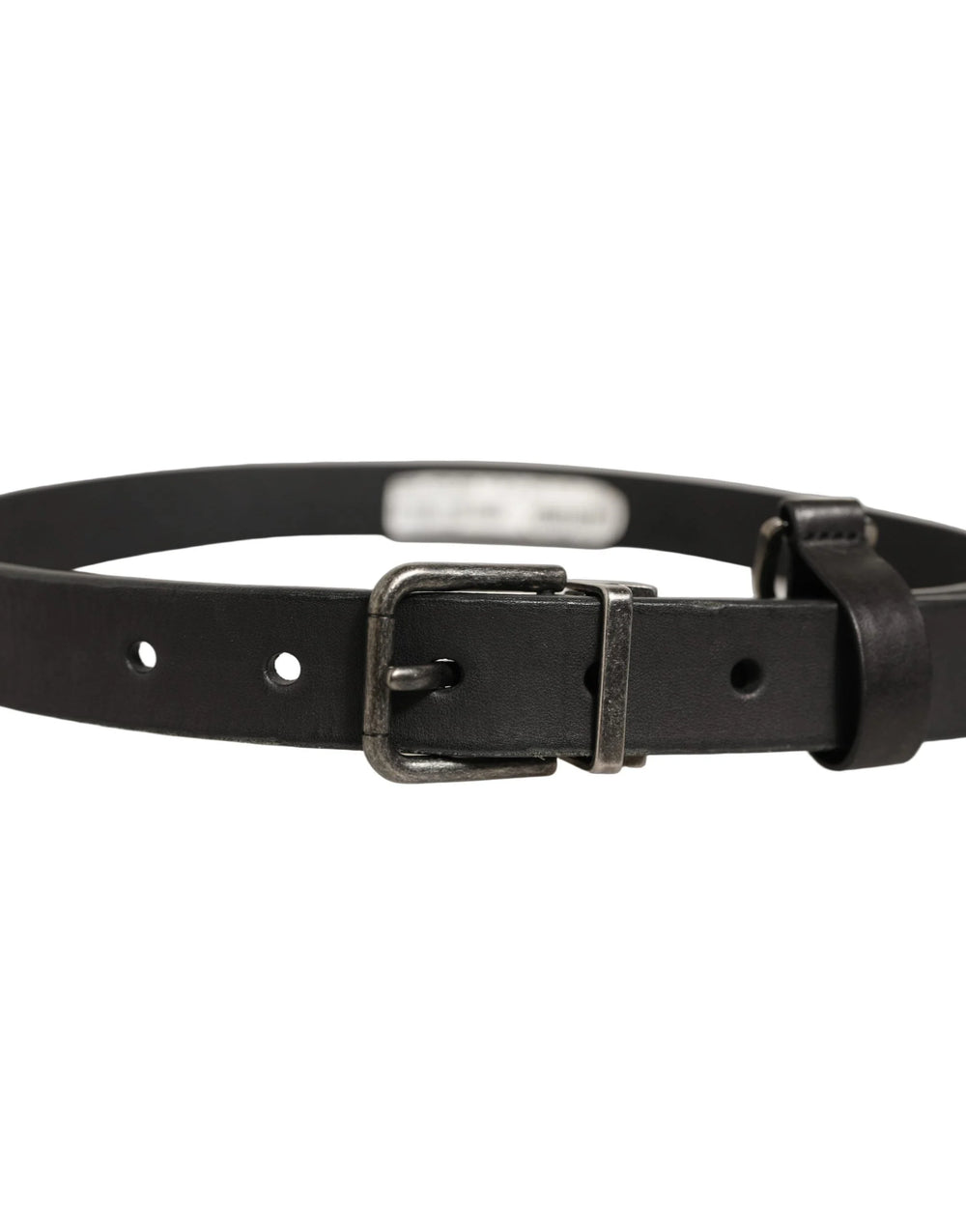 Dolce & Gabbana Black Leather Antique Finish Buckle Belt - 70 cm / 28 Inches