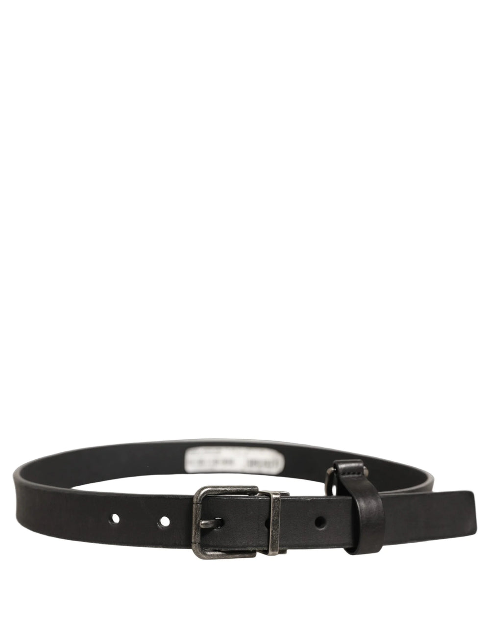 Dolce & Gabbana Black Leather Antique Finish Buckle Belt - 70 cm / 28 Inches