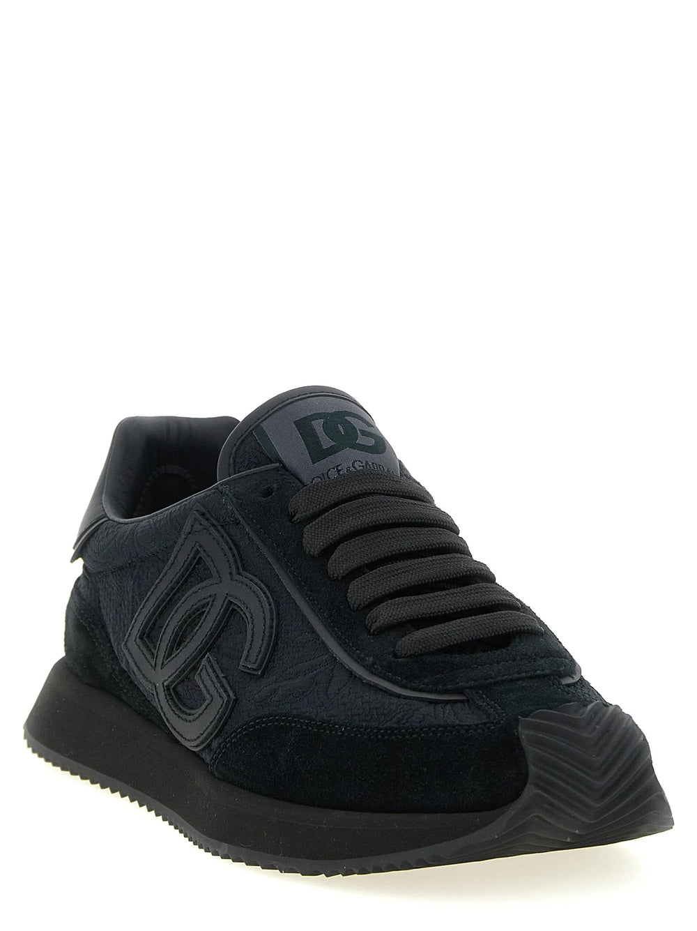 Dolce & Gabbana Black Leather Athletic Sneakers - EU39/US9