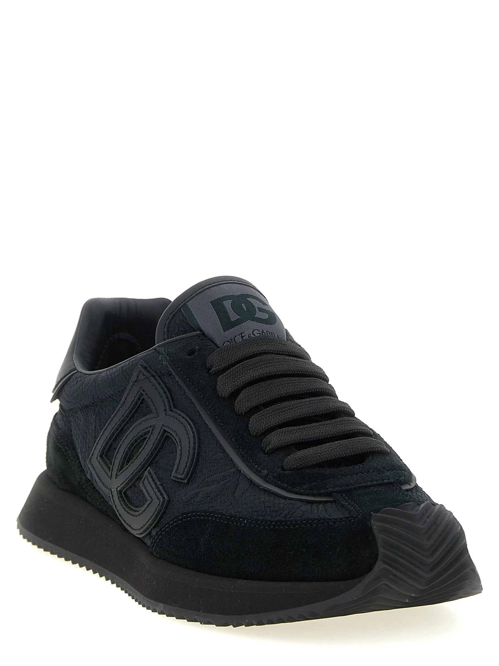 Dolce & Gabbana Black Leather Athletic Sneakers - EU41/US11