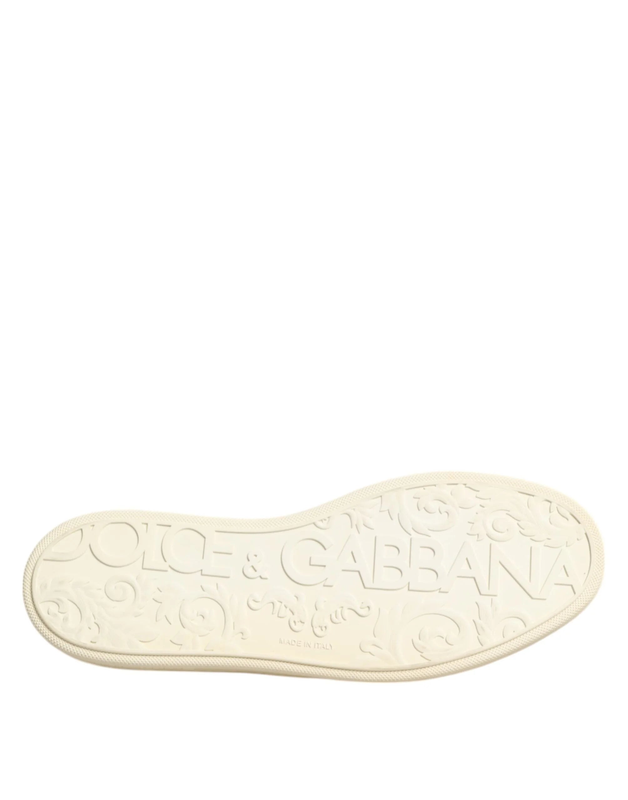 Dolce & Gabbana Black Leather Bee Crown Low Top Sneakers Shoes - EU42/US9 - Sneakers