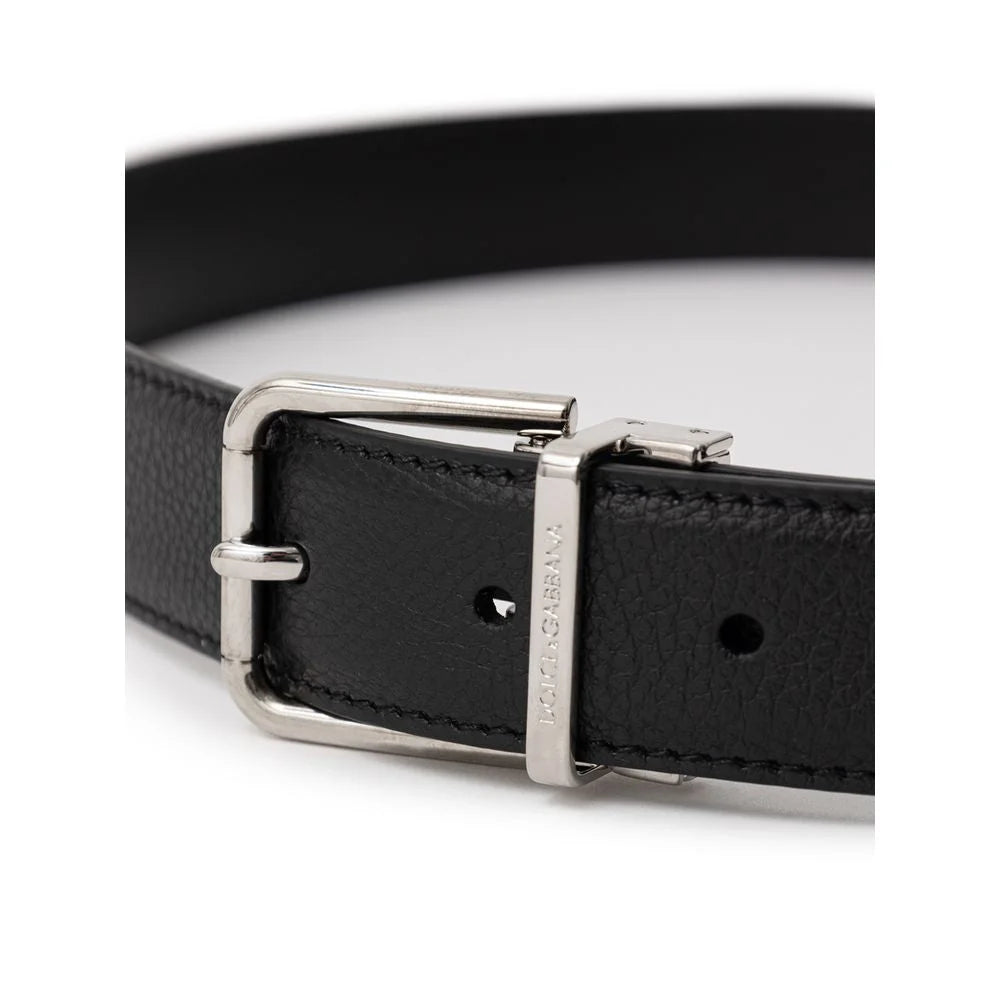 Dolce & Gabbana Black Leather Belt - 90 cm / 36 Inches - Belts