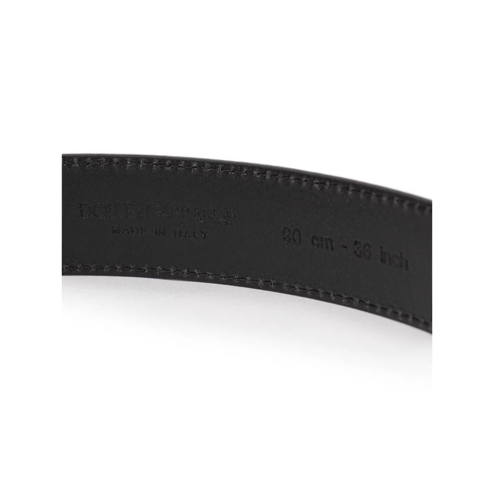 Dolce & Gabbana Black Leather Belt - 90 cm / 36 Inches - Belts