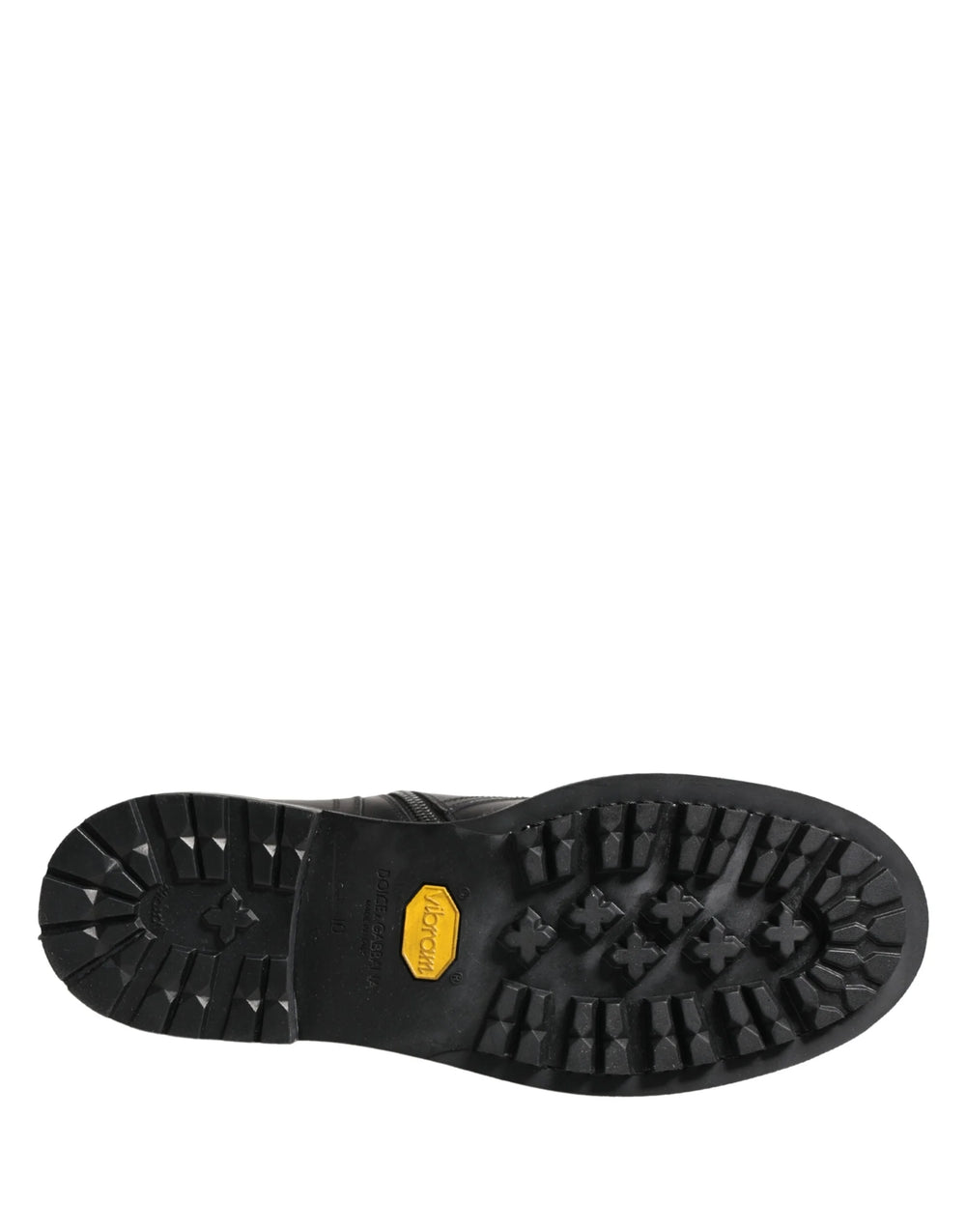 Dolce & Gabbana Black Leather Belted Buckle Combat Boots Shoes - EU44/US11