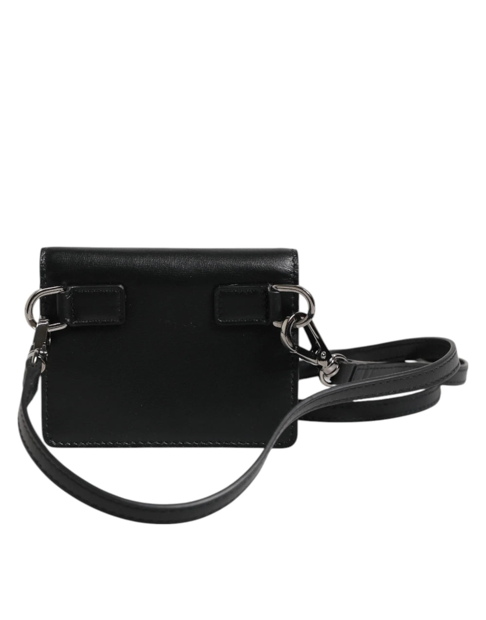 Dolce & Gabbana Black Leather Bifold Card Holder Crossbody Men Borse Bag - Cross Body Bags