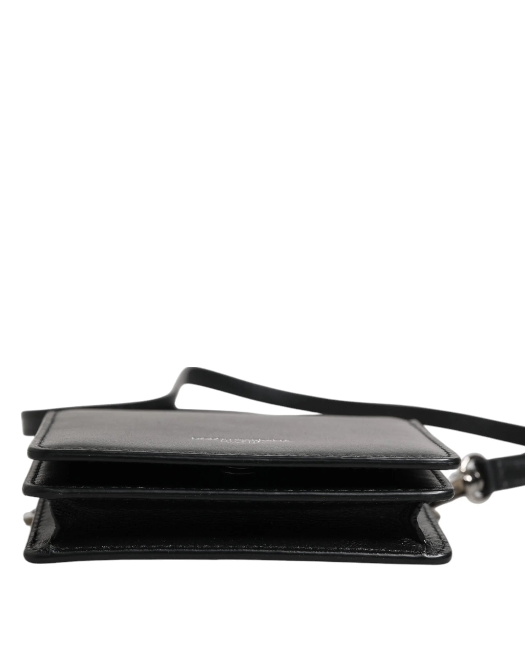 Dolce & Gabbana Black Leather Bifold Card Holder Crossbody Men Borse Bag - Cross Body Bags
