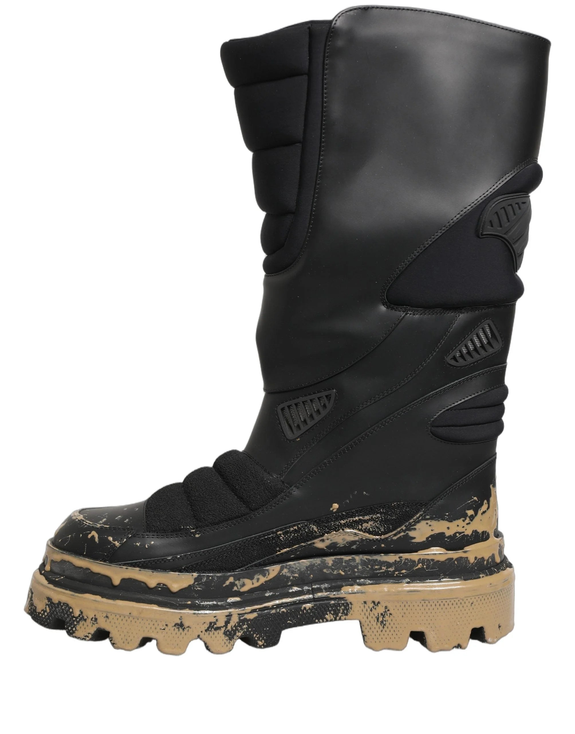 Dolce & Gabbana Schwarze Leder Biker Stiefel Mid-Calf Herren - EU44/US11