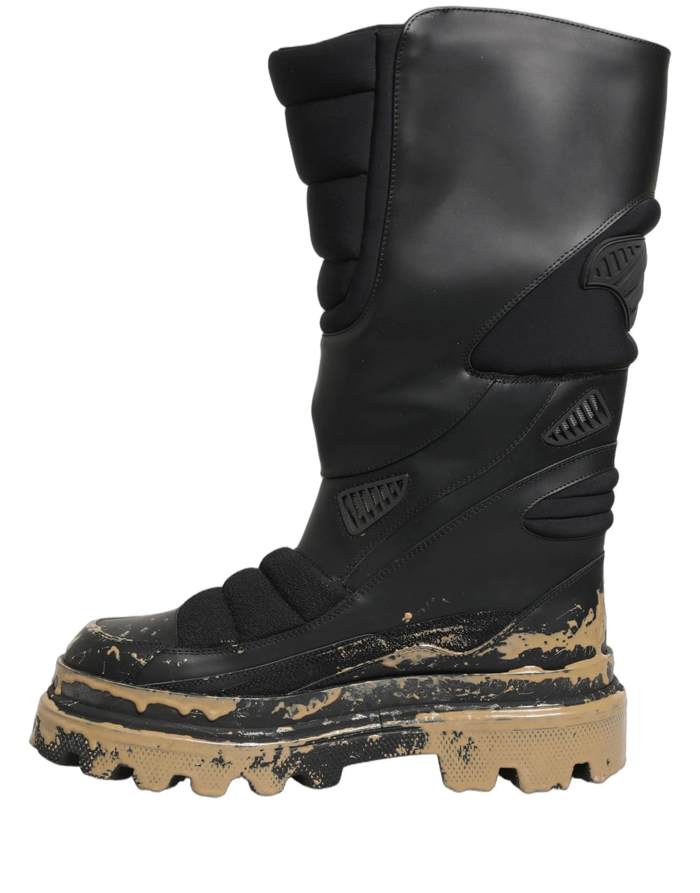Dolce & Gabbana Schwarze Leder Biker Stiefel Mid-Calf Herren - EU44/US11