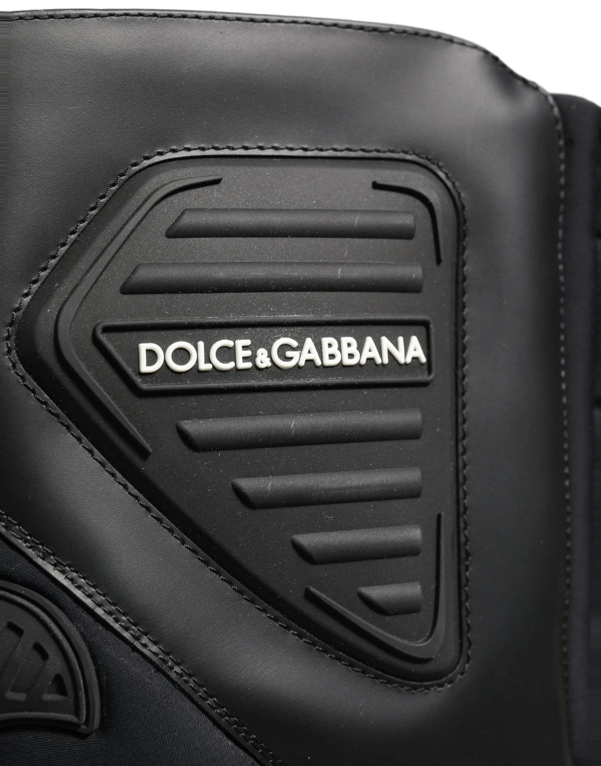 Dolce & Gabbana Fekete Bőr Motos Csizma, Midi Magasságú Férfi - EU44/US11