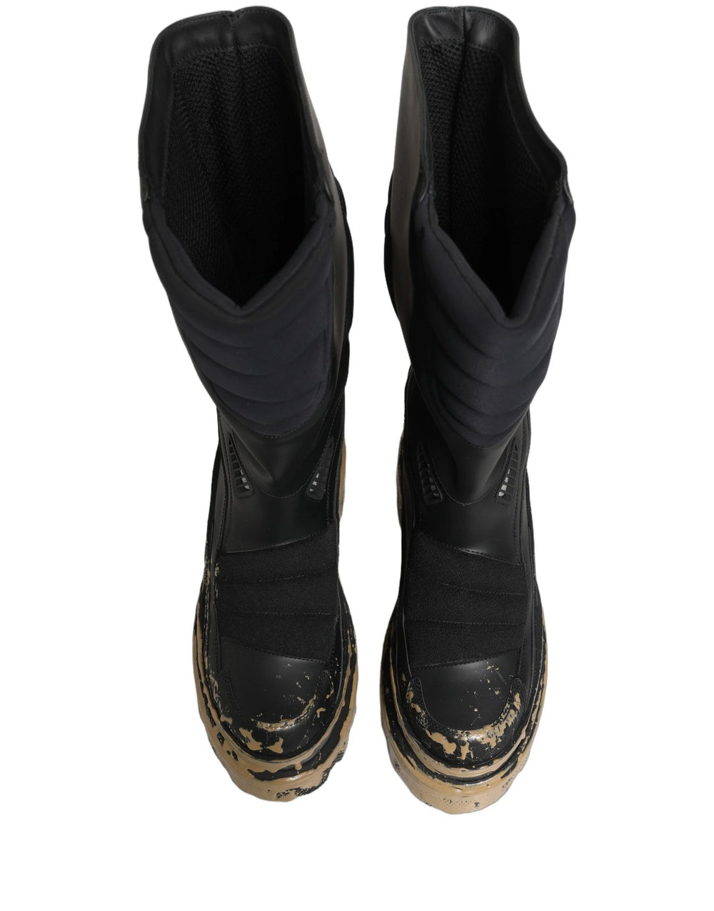 Dolce & Gabbana Schwarze Leder Biker Stiefel Mid-Calf Herren - EU44/US11
