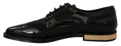 Dolce & Gabbana Black Leather Broques Sheer Wingtip Shoes - EU35/US4.5 - Flats