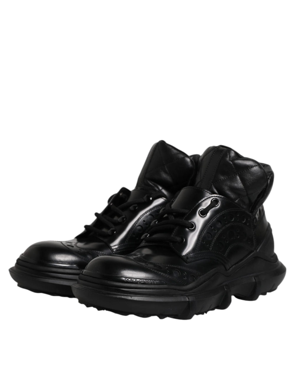 Dolce & Gabbana Black Leather Casual Mens Ankle Boots Shoes - EU40/US7