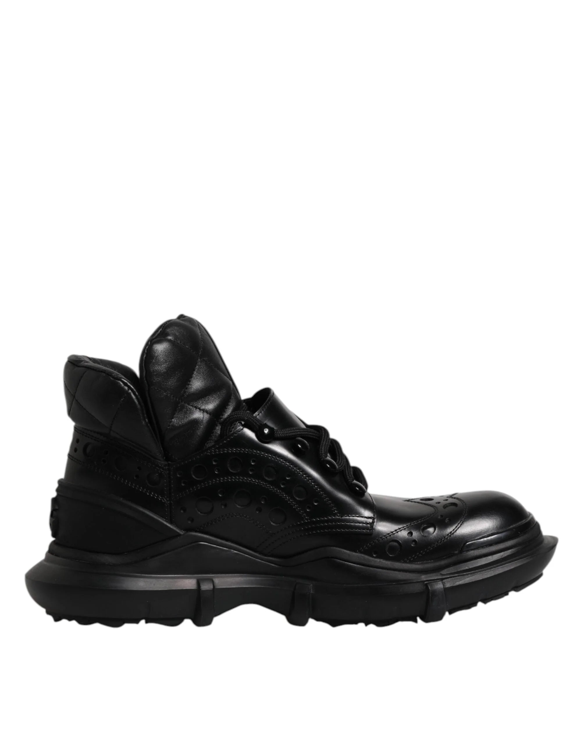 Dolce & Gabbana Black Leather Casual Mens Ankle Boots Shoes - EU40/US7