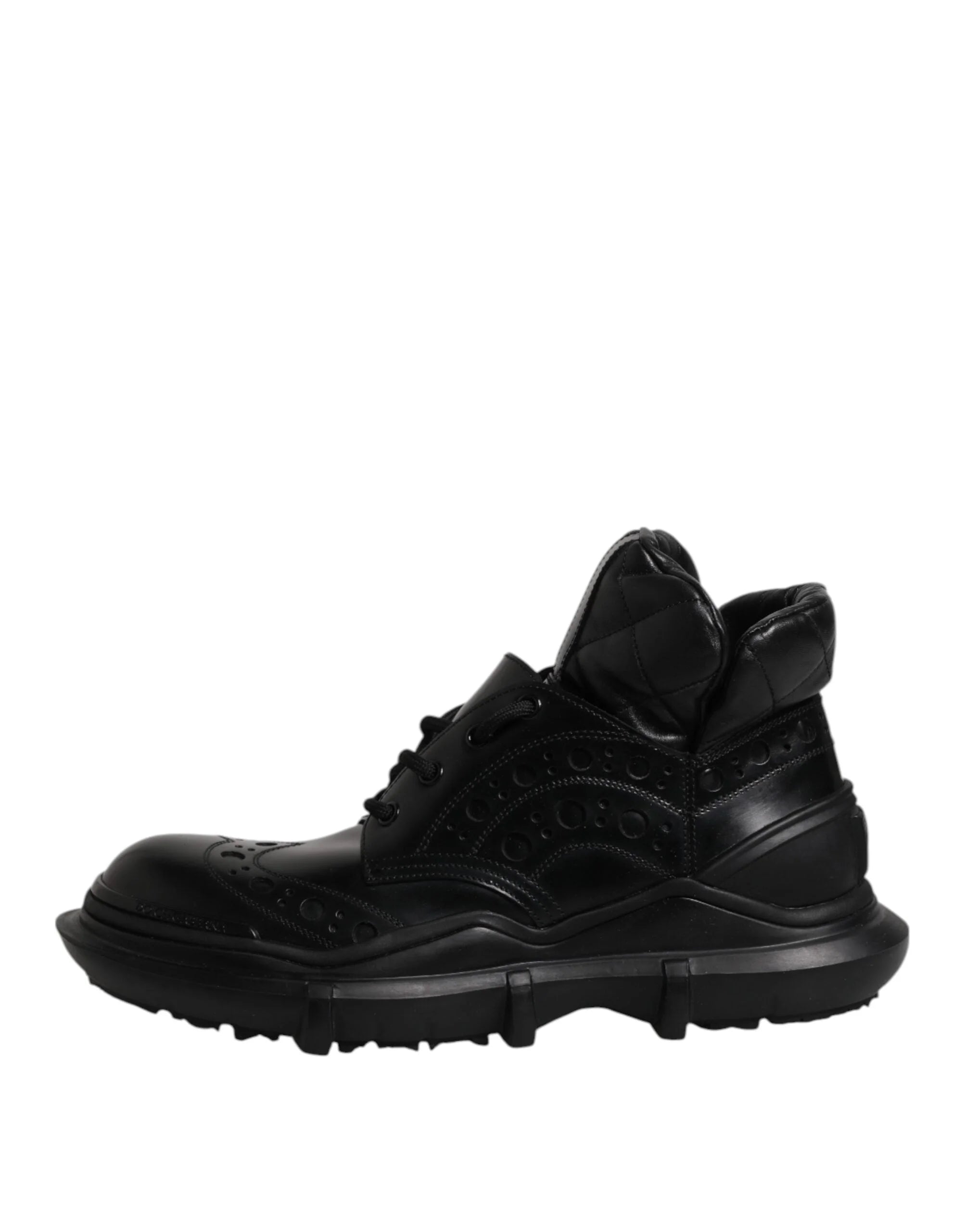 Dolce & Gabbana Black Leather Casual Mens Ankle Boots Shoes - EU40/US7