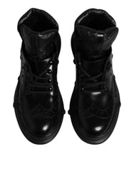 Dolce & Gabbana Black Leather Casual Mens Ankle Boots Shoes - EU40/US7
