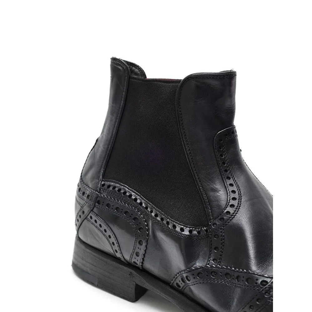 Dolce & Gabbana Black Leather Chelsea Boots - EU42/US9